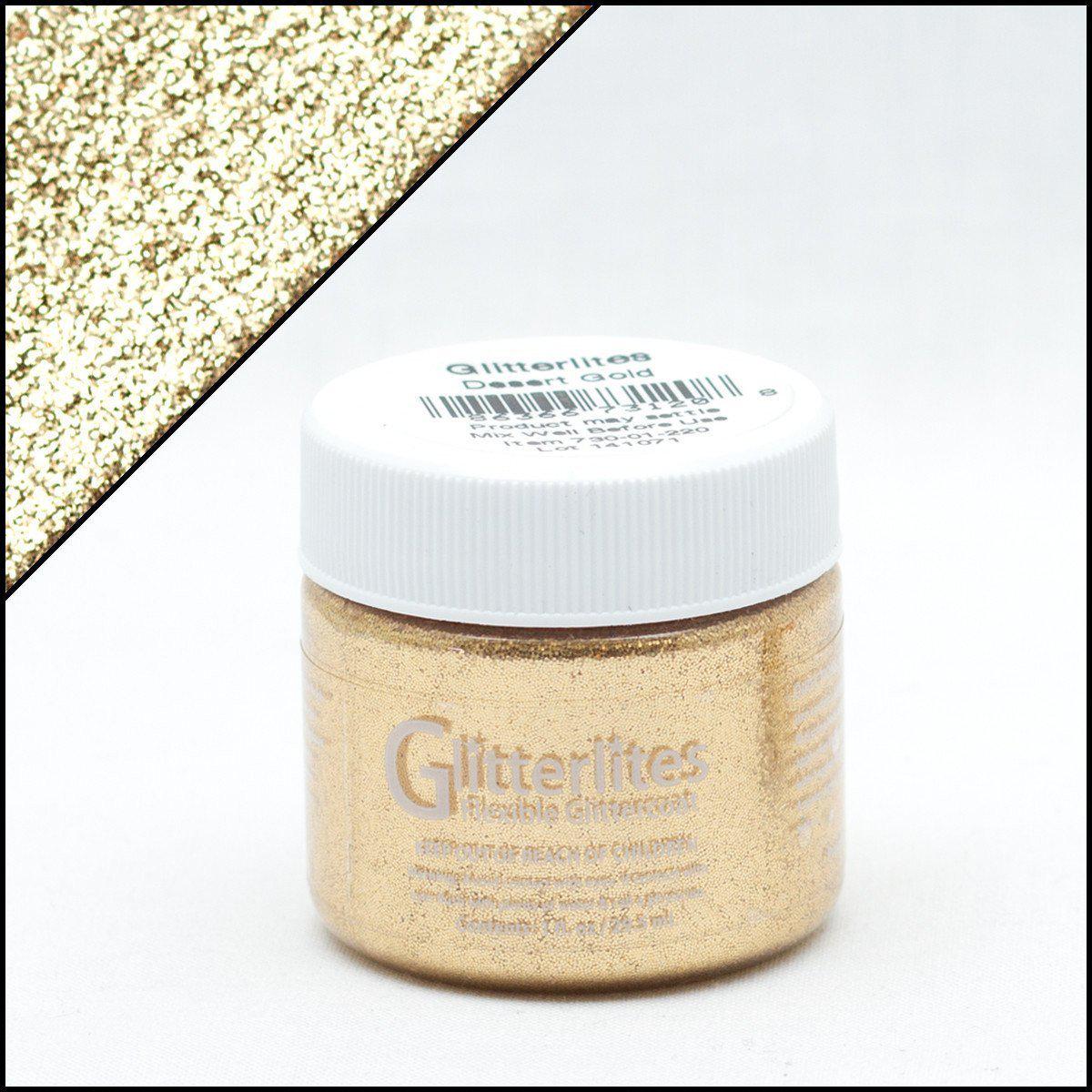 Angelus Desert Gold Glitter Leather Paint - Premium Metallic Finish for Shoes, Bags & DIY Crafts - Perfect for Customizing Sneakers, Jackets & Accessories
