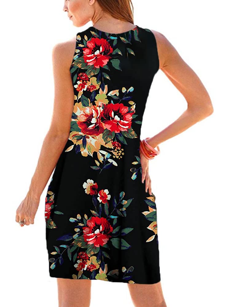 Camisunny Women's Casual Loose Tank Dress - Sleeveless Beach Vacation Sundress with U-Neck & Pleated Swing Design | Soft Comfortable Fabric for Summer, Travel, and Outdoor Activities