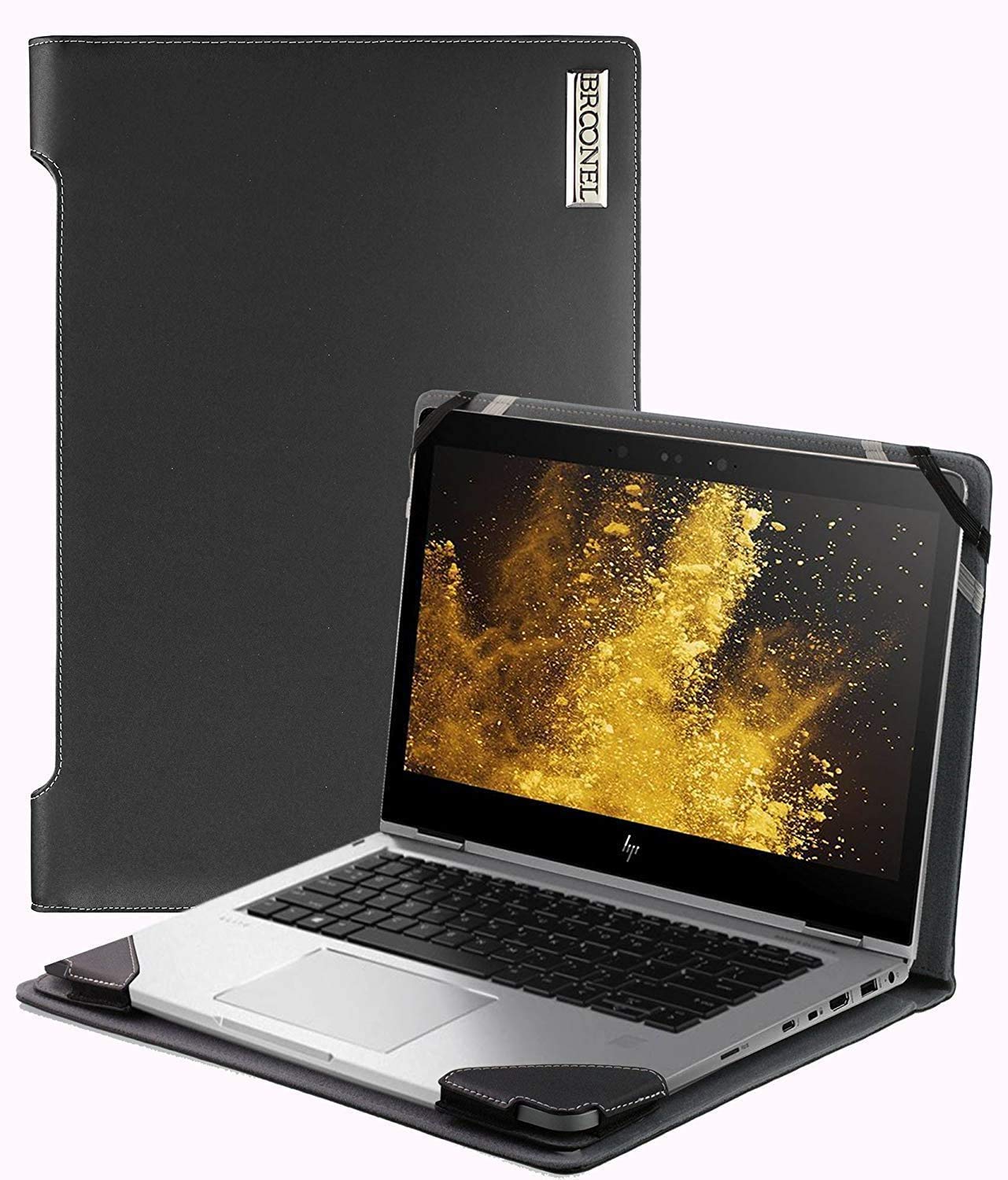 Broonel Premium Black Leather Laptop Case for HP ProBook 440 G7 14