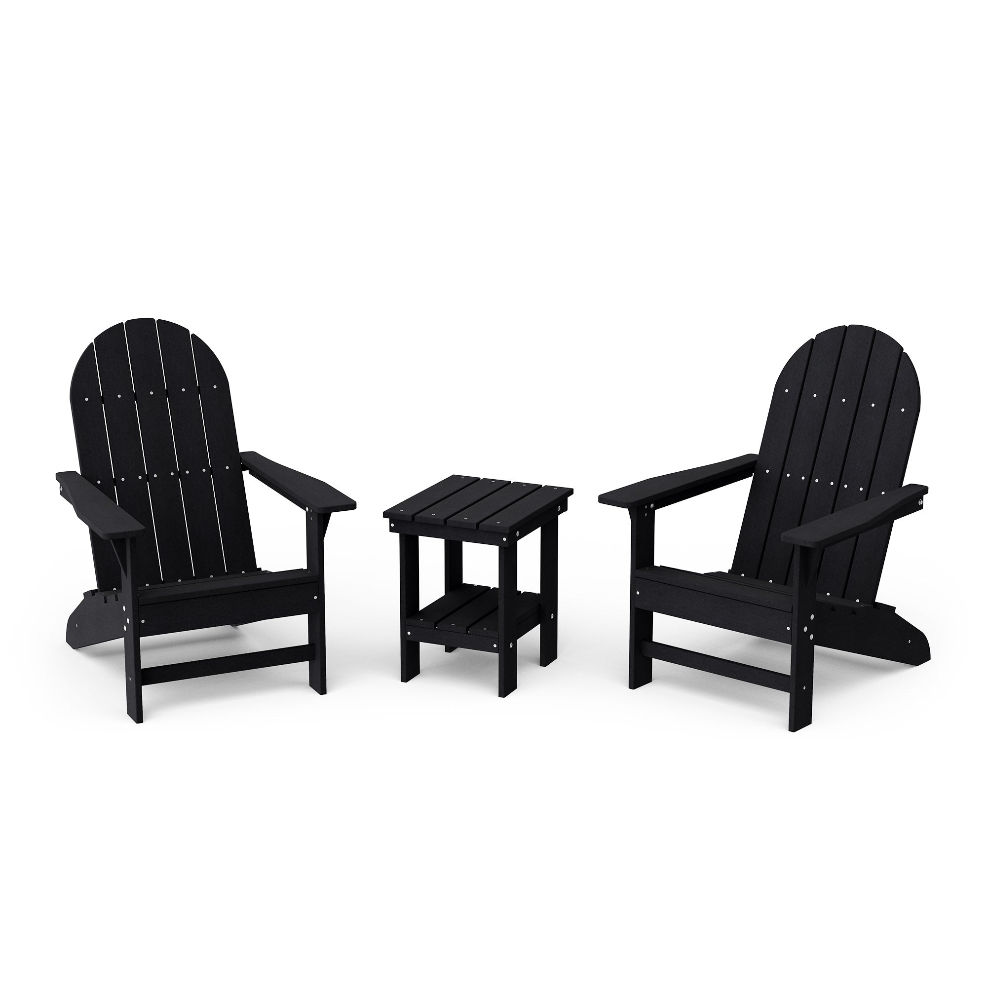 Freedom 3-Piece Traditional Adirondack Chair Set with Side Table - Outdoor Patio Furniture for Garden, Deck, Poolside & Backyard Relaxation