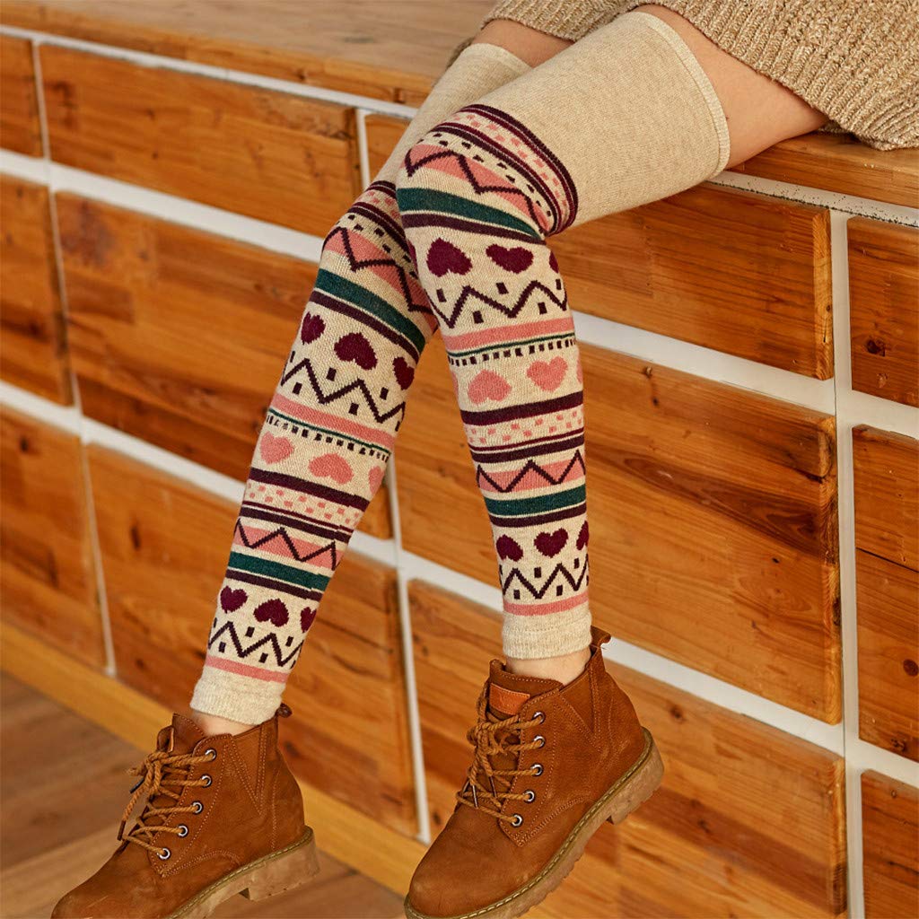 Women's Knee High Warm Socks - Solid Color Thigh Stockings for Ladies & Girls - Soft Cozy Winter Socks Gift Set - Perfect for Cold Weather, Office Wear & Casual Outfits
