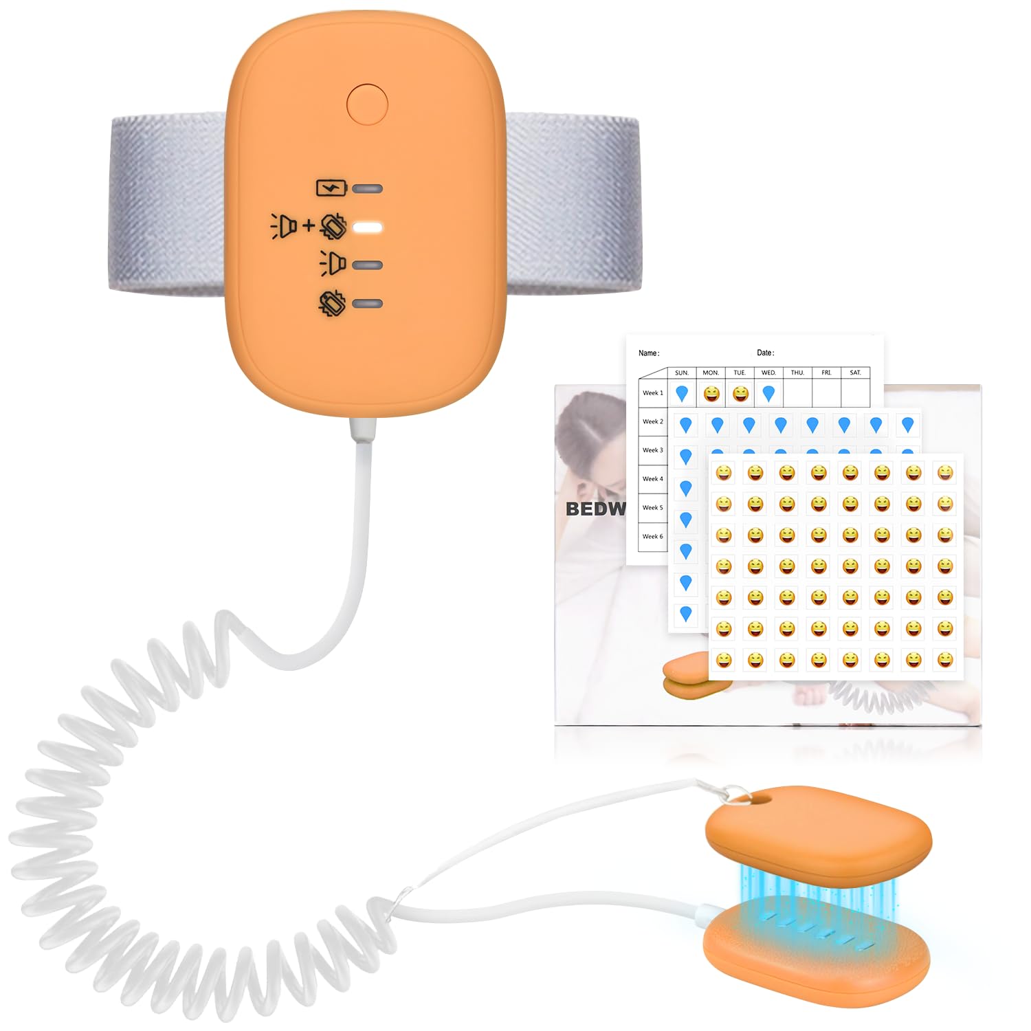 Bed Wetting Alarm for Boys & Girls - USB Rechargeable Enuresis Alarm with High Sensitivity Sensor - 3 Alarm Modes for Kids, Adults & Elderly - Perfect for Nighttime Potty Training & Incontinence Care