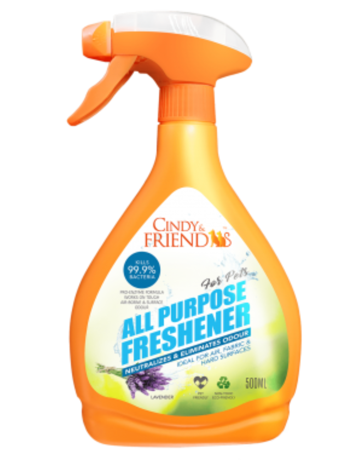 Natural Lavender Pet Odor Eliminator Spray - All-Purpose Freshener for Dogs & Cats | 500ml | Safe for Home, Car & Pet Bedding