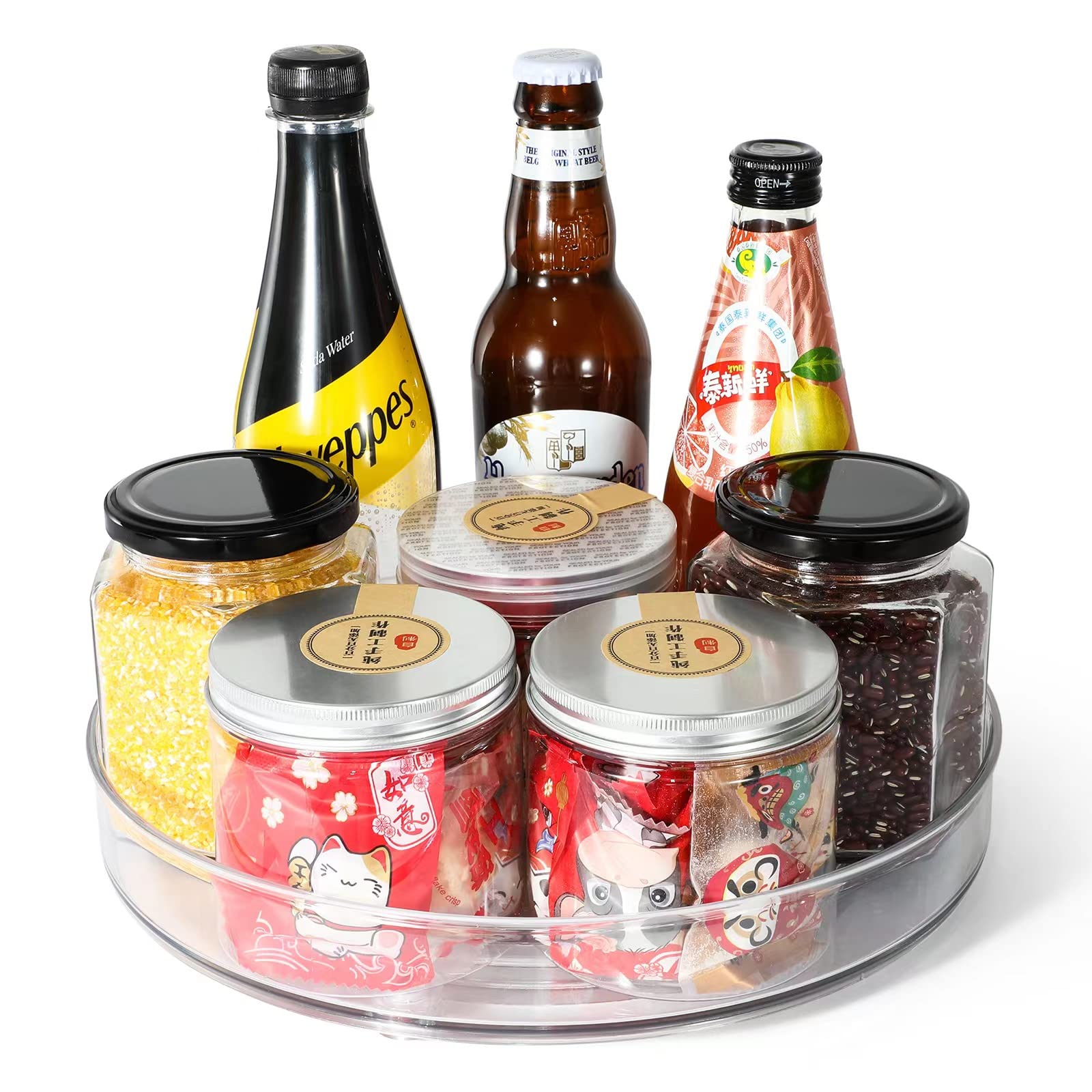 11 Inch Clear Lazy Susan Turntable Organizer for Spices, Condiments & Storage - Perfect for Kitchen Cabinet, Fridge, Countertop, Pantry & Bathroom Organization