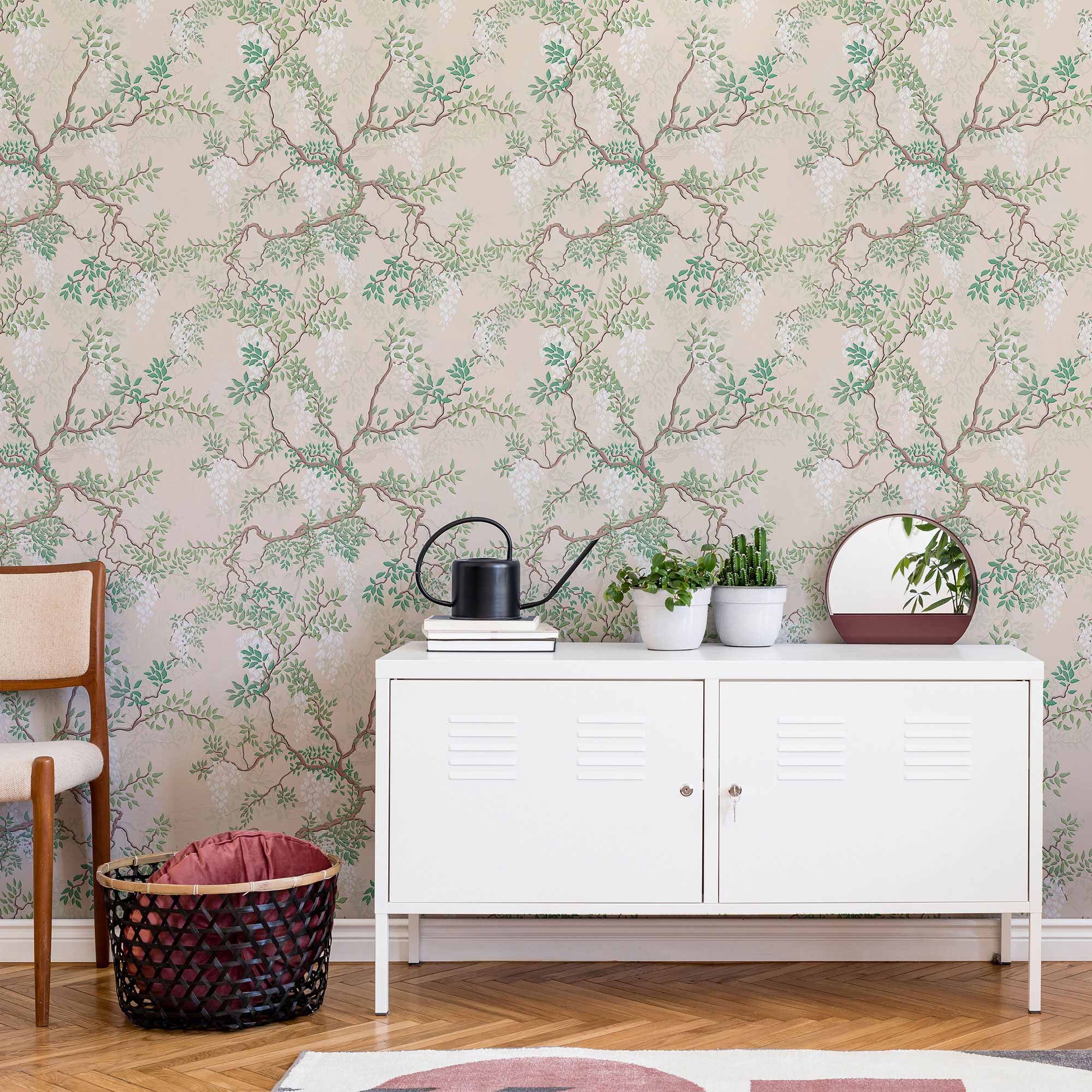 Green Leaves Peel and Stick Removable Wallpaper - Self-Adhesive Decorative Wall Covering for Home, Office & Nursery - Easy to Apply & Remove - Perfect for Bedroom, Living Room & Dorm Decor