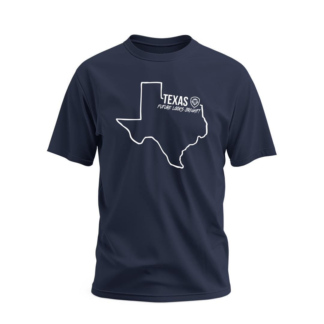 Future Looks Bright Texas State Short Sleeve T-Shirt for Men & Women - Casual Cotton Tee for Summer, Travel & College Pride