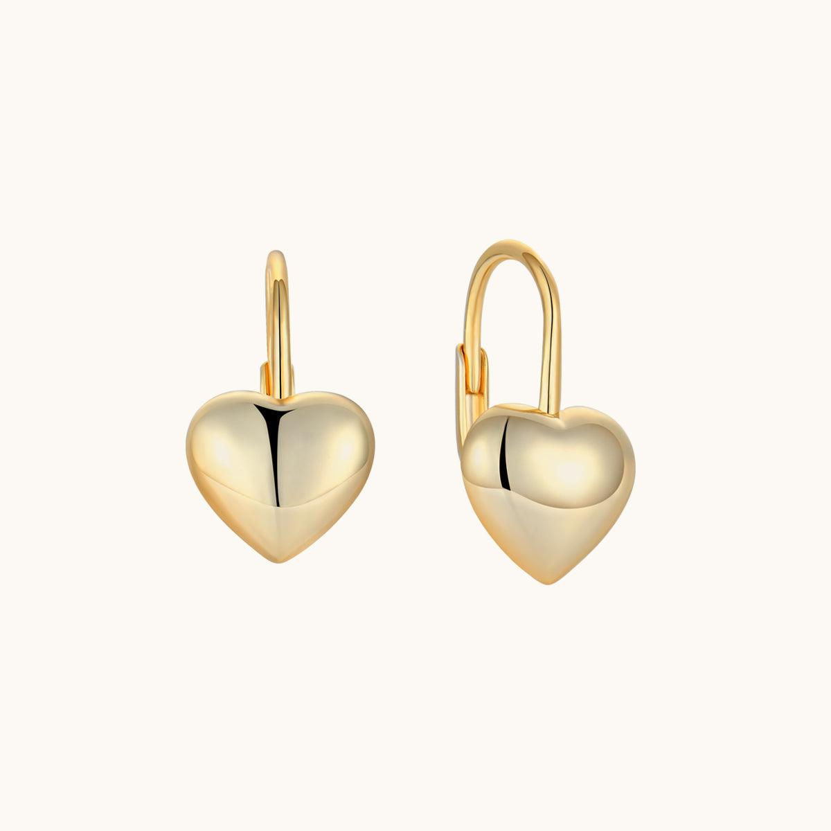 Golden Heart Mini Drop Earrings - Dainty Gold Plated Stud Earrings for Women, Perfect Gift for Valentine's Day, Anniversary & Everyday Wear - Elegant Jewelry for Date Night, Parties & Special Occasions