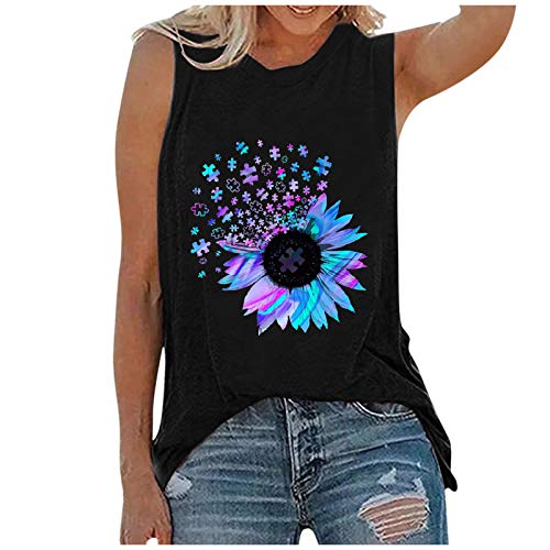 Women's Letter Print Sleeveless V-Neck Tank Top - Breathable Performance Shirt for Workout, Yoga & Casual Wear