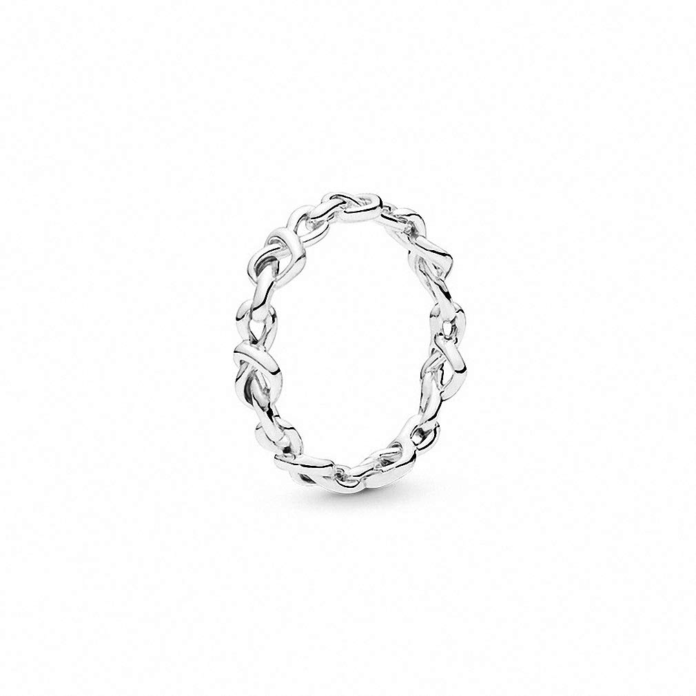 Ronliy Couple's Knotted Heart Band Ring - Sterling Silver Wedding & Engagement Ring Set for Women, Valentine's Day Gift for Her - Perfect for Anniversaries, Proposals & Romantic Occasions