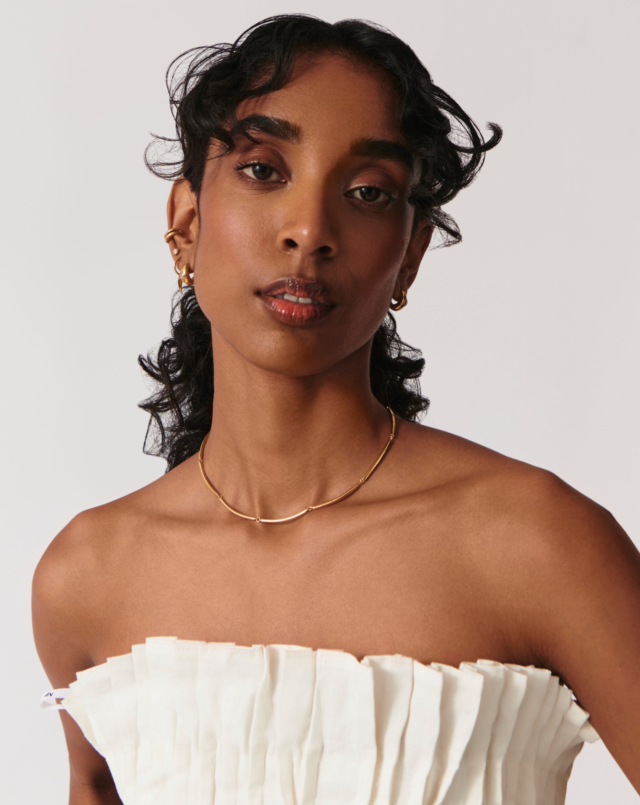 18K Gold Plated Enamel Reversible Byline Link Choker Necklace - Elegant Layering Piece for Women, Perfect for Parties, Dates & Everyday Wear