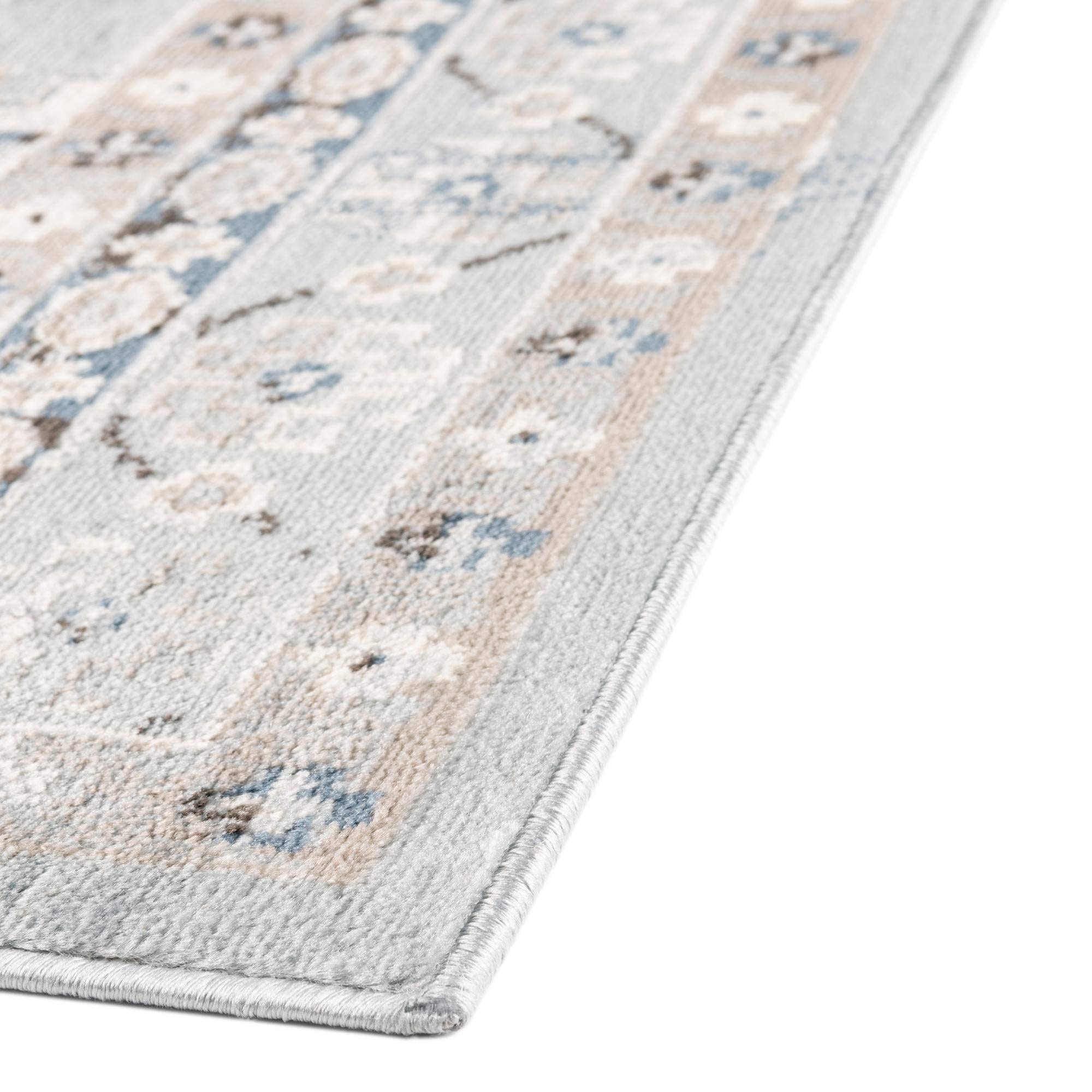 Charlotte Collection 13 Ft Runner Rug - Light Blue Low-Pile Hallway & Entryway Carpet - Soft & Durable for High Traffic Areas | Perfect for Home Decor, Living Room, Bedroom