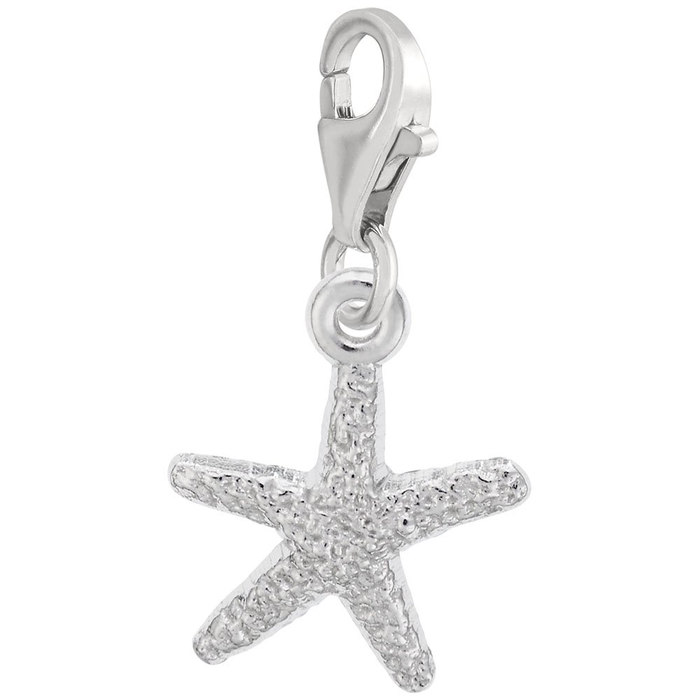 Starfish Charm Pendant with Lobster Claw Clasp - Silver Jewelry Charms for DIY Bracelets & Necklaces - Perfect for Beach Vacations, Summer Accessories and Gift Giving