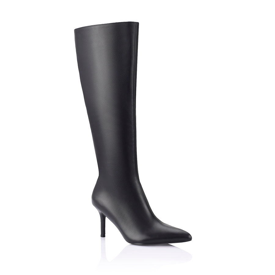 Bessie Women's Tall Boots - Black Leather Knee High Boots for Fall & Winter | Stylish & Comfortable Riding Boots for Casual Outfits & Office Wear