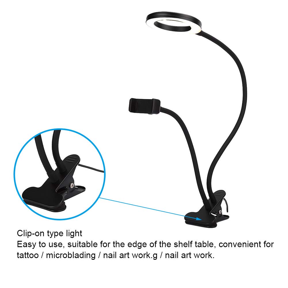 Foldable Adjustable Tattoo Desk Light for Microblading & Nail Art - Perfect for Tattoo Studios & Beauty Salons