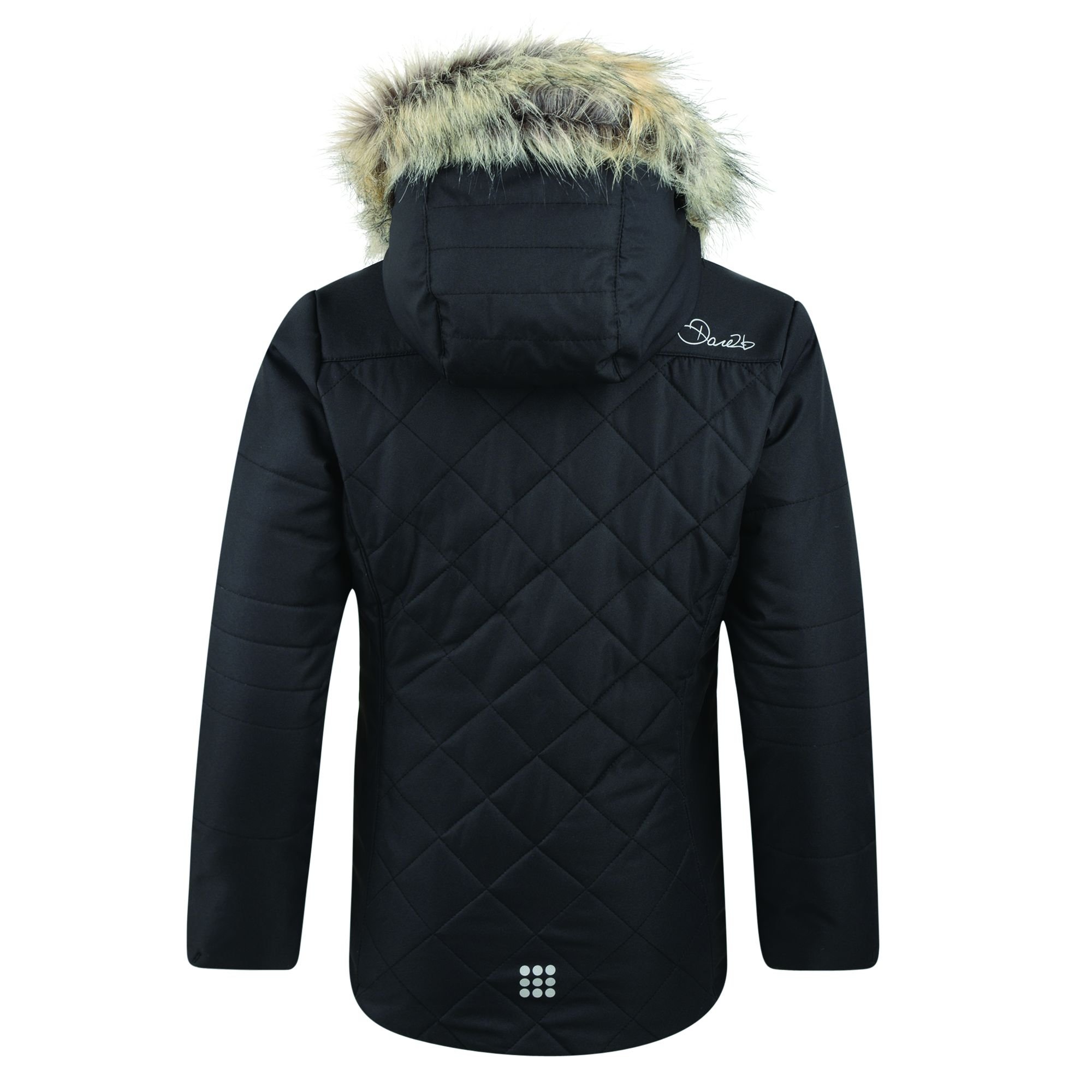 Dare 2b Girls' Waterproof Insulated Ski Jacket for Kids (7-8 Years) - Black | Warm Winter Jacket for Snowboarding & Outdoor Activities