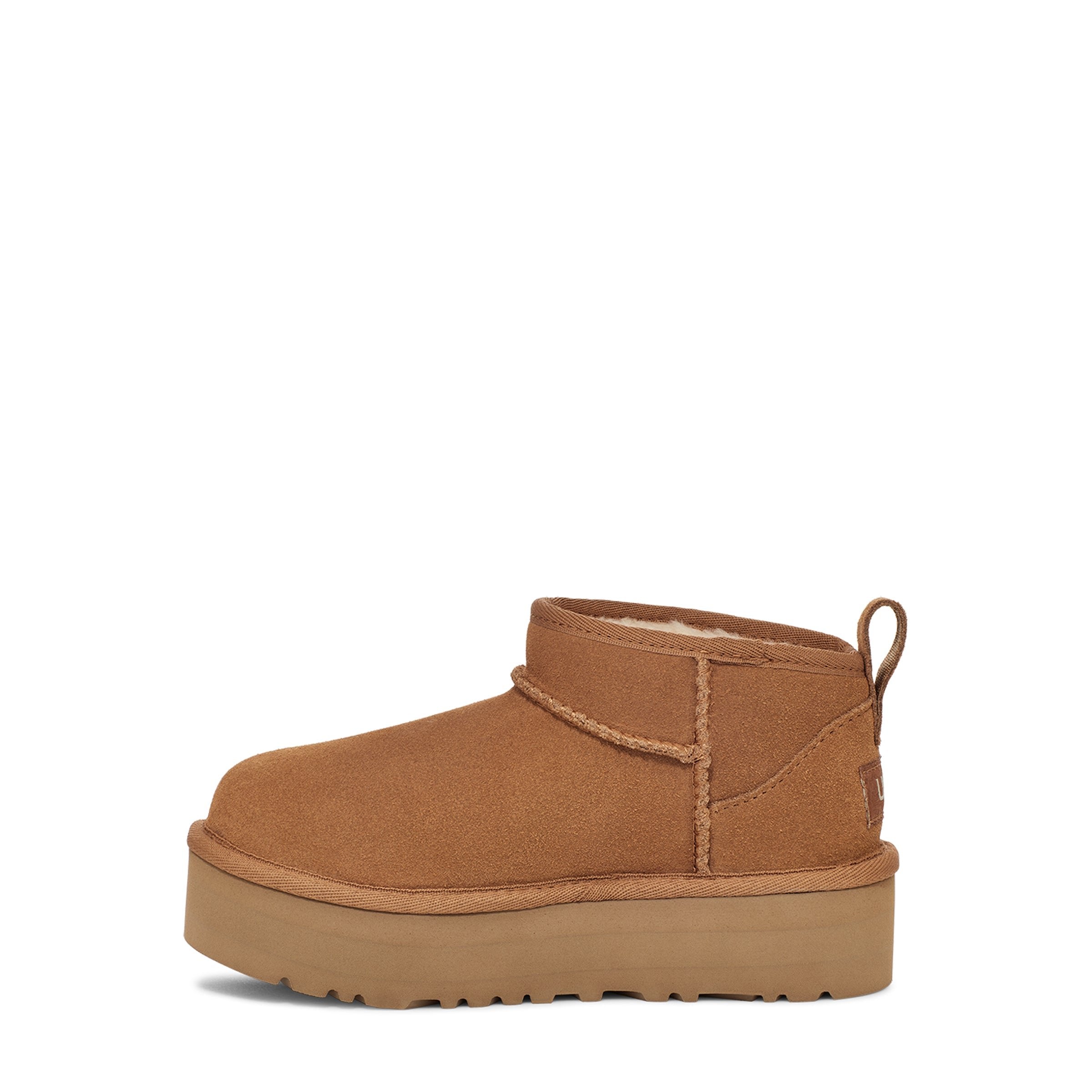 UGG Kid's Classic Ultra Mini Platform Boots in Chestnut - Warm & Comfortable Winter Shoes for Girls & Boys - Perfect for Snow, School & Outdoor Play