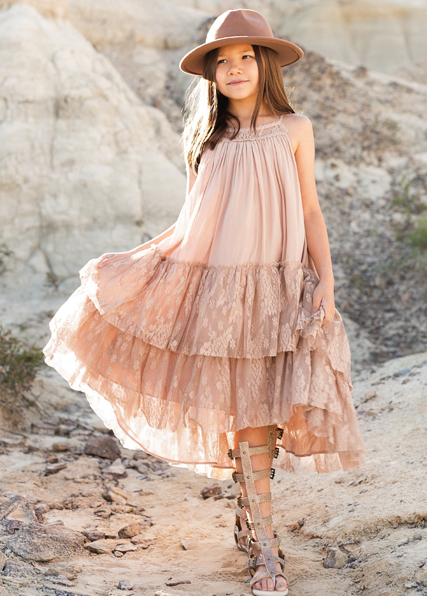 Elegant Catrina Desert Shell Dress for Women | Boho Chic Flowy Maxi Dress | Perfect for Beach Vacations, Summer Parties & Casual Outings