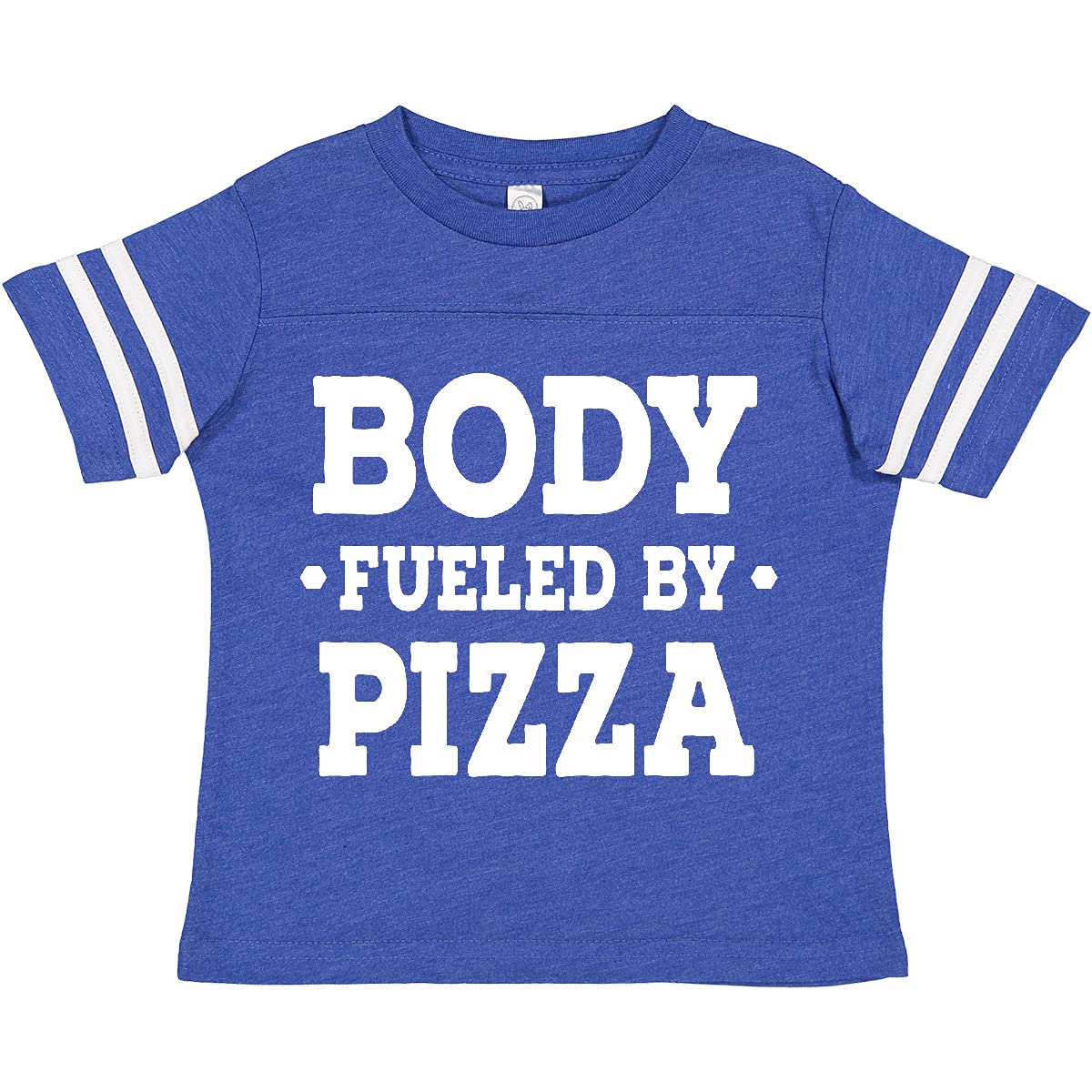 Inktastic Body Fueled by Pizza Toddler T-Shirt - Funny Pizza Lover Kids Tee for Boys & Girls - Perfect for Birthday Parties, Family Outings & Casual Wear