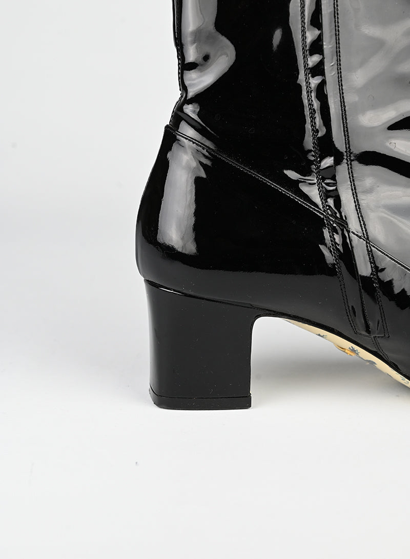 Gucci Black Patent Leather Ankle Boots Size 38 - Stylish & Comfortable for Women's Casual & Evening Wear