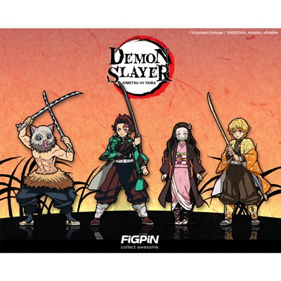 Demon Slayer Anime Enamel Pin Set - 4 Piece Collectible FigPins for Fans | Perfect for Backpacks, Jackets & Cosplay Accessories
