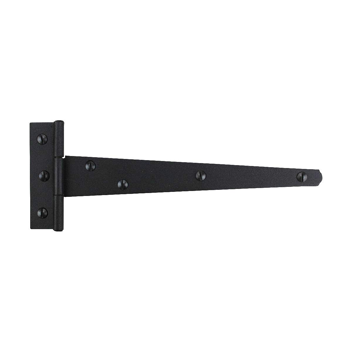 9 Inch Black T Strap Shed Door Hinge - Rustic Cast Iron Flush Mount Barn Door Hinge with Hardware (Pack of 25) - Perfect for Barns, Sheds, Garages & Outdoor Structures
