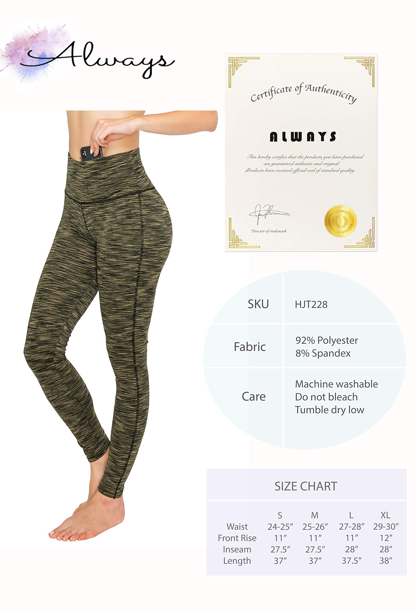 ALWAYS High Waisted Yoga Pants for Women - Breathable Mesh Stretch Workout Leggings | Perfect for Yoga, Gym & Running | Comfortable Activewear for Fitness & Daily Wear