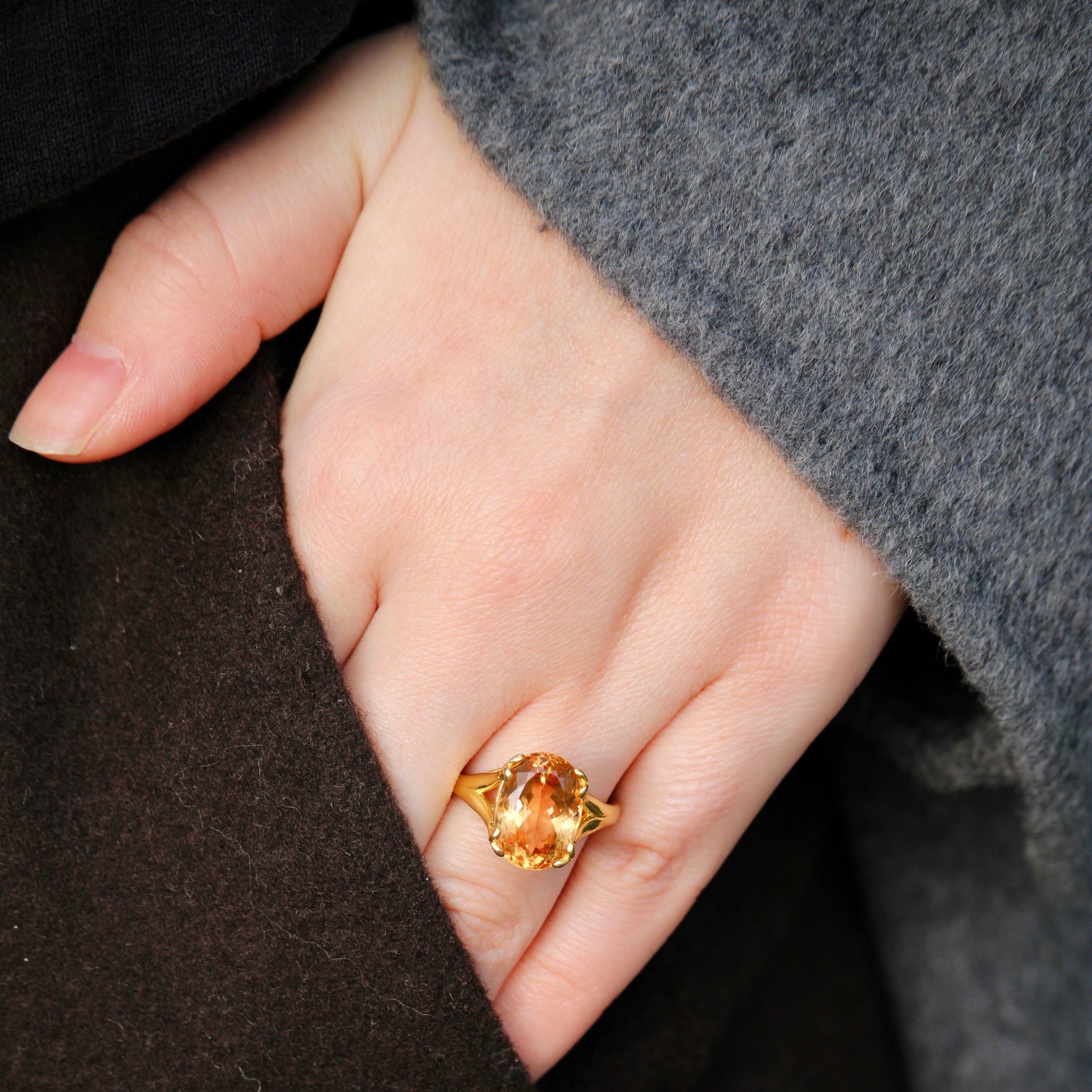 14K Gold Imperial Topaz River Ring for Women - Elegant Jewelry Gift for Birthday, Anniversary & Special Occasions