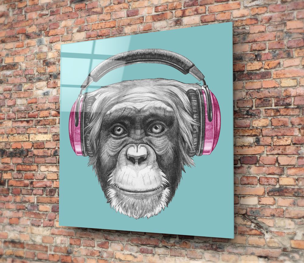 Funny Monkey with Headphones - Cute Plush Animal Toy for Kids & Adults - Perfect for Gifts, Room Decor, and Stress Relief