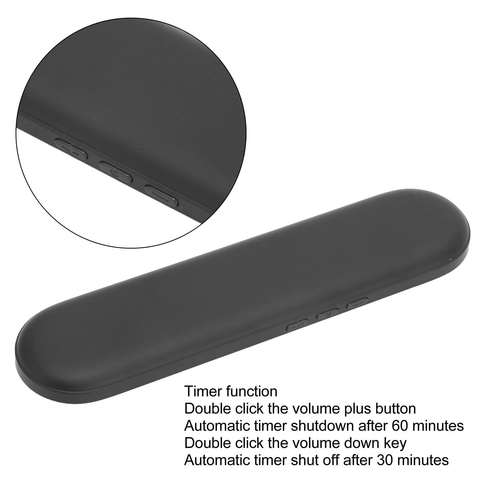 Elprico Ultra Thin Pillow Speaker - Mini Bone Conduction Bluetooth 5.3 Speaker with Stereo Bass & Timer Function (Black) | Wireless Sleep Aid for Side Sleepers, Meditation & Relaxation