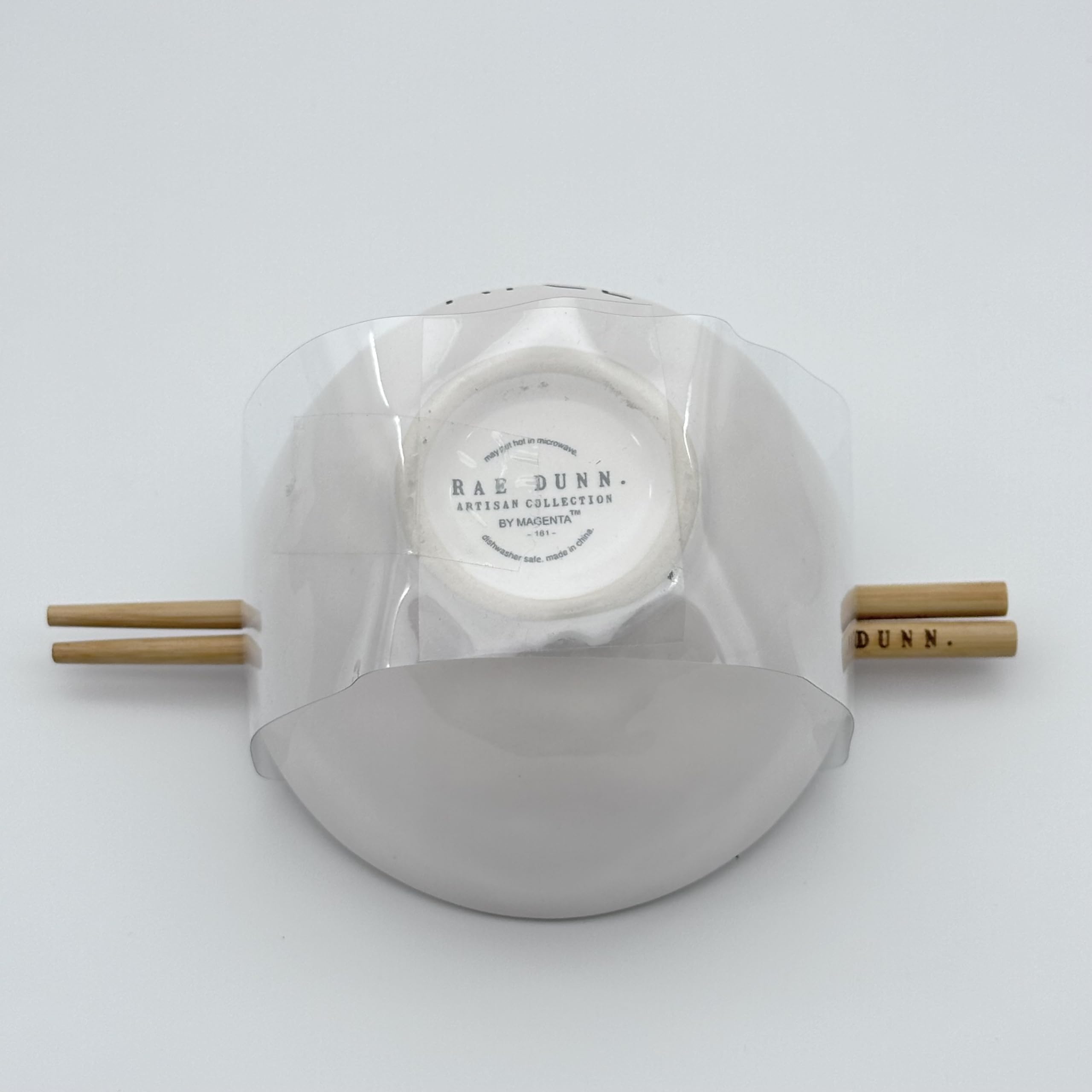 Rae Dunn Ceramic Rice Bowl with Chopsticks - Microwave & Dishwasher Safe - Perfect for Asian Cuisine, Sushi, and Home Dining