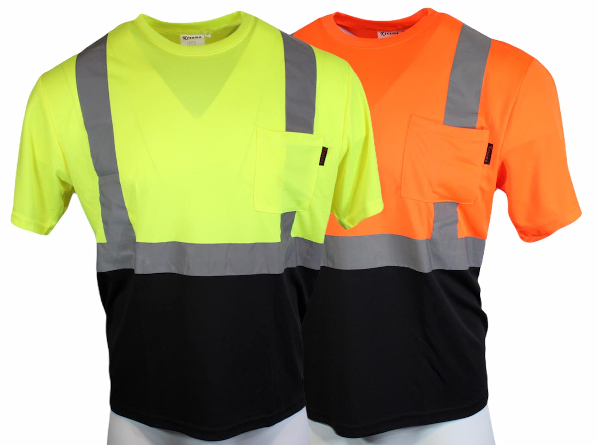 ANSI Hi-Vis Safety T-Shirt - Class 2 Reflective Yellow/Orange - Road Work & Construction