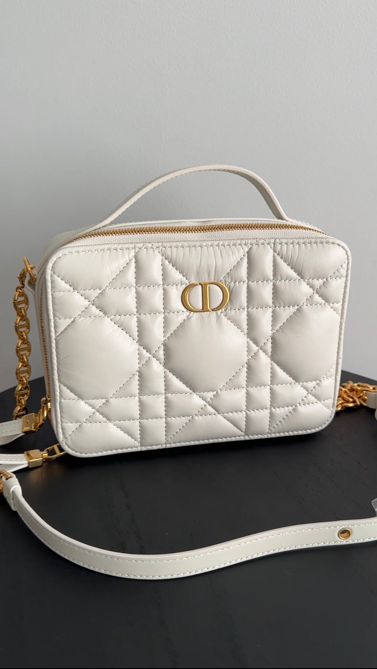 Christian Dior Caro Box Card Pouch Bag with Chain Strap - Luxury Designer Wallet on Chain for Women | Perfect for Parties, Date Nights & Special Occasions