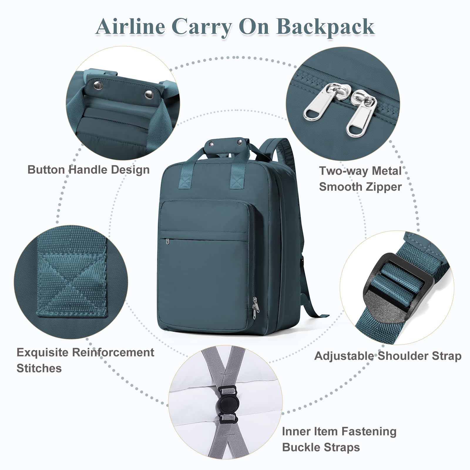 SYCNB Women's Travel Backpack - Lightweight Carry On Backpack for Flights, Approved Airline Personal Item, Casual Daypack for Work & Commuting | Perfect for Business Trips, Weekend Getaways & Daily Use