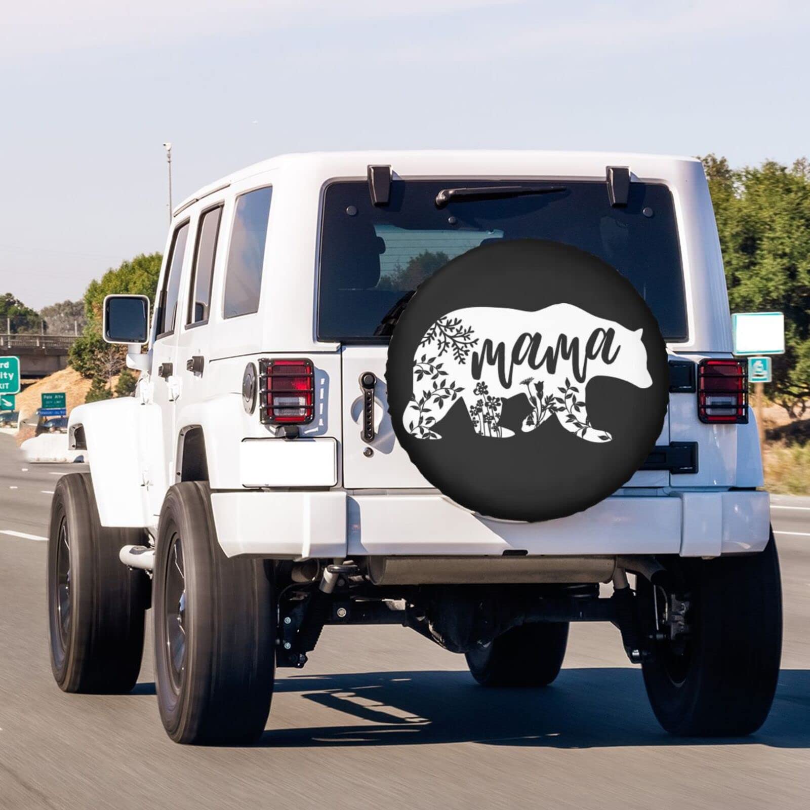 Cute Mama Bear Spare Tire Cover - 14 Inch Dust-Proof Wheel Protector for Trailers, RVs, SUVs & Vehicles | Perfect for Outdoor Adventures & Road Trips