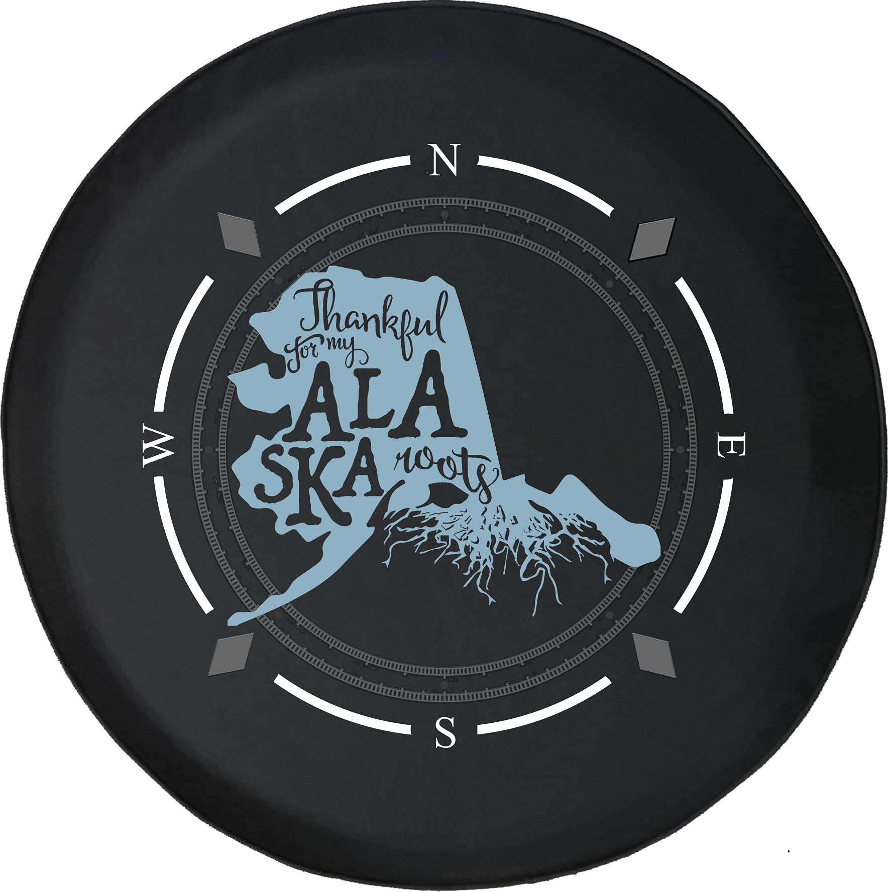 Pike Outdoors Spare Tire Cover with Compass Design - Fits SUV, Trailer, RV & Most Vehicles - Durable Wheel Cover for Outdoor Adventures & Road Trips