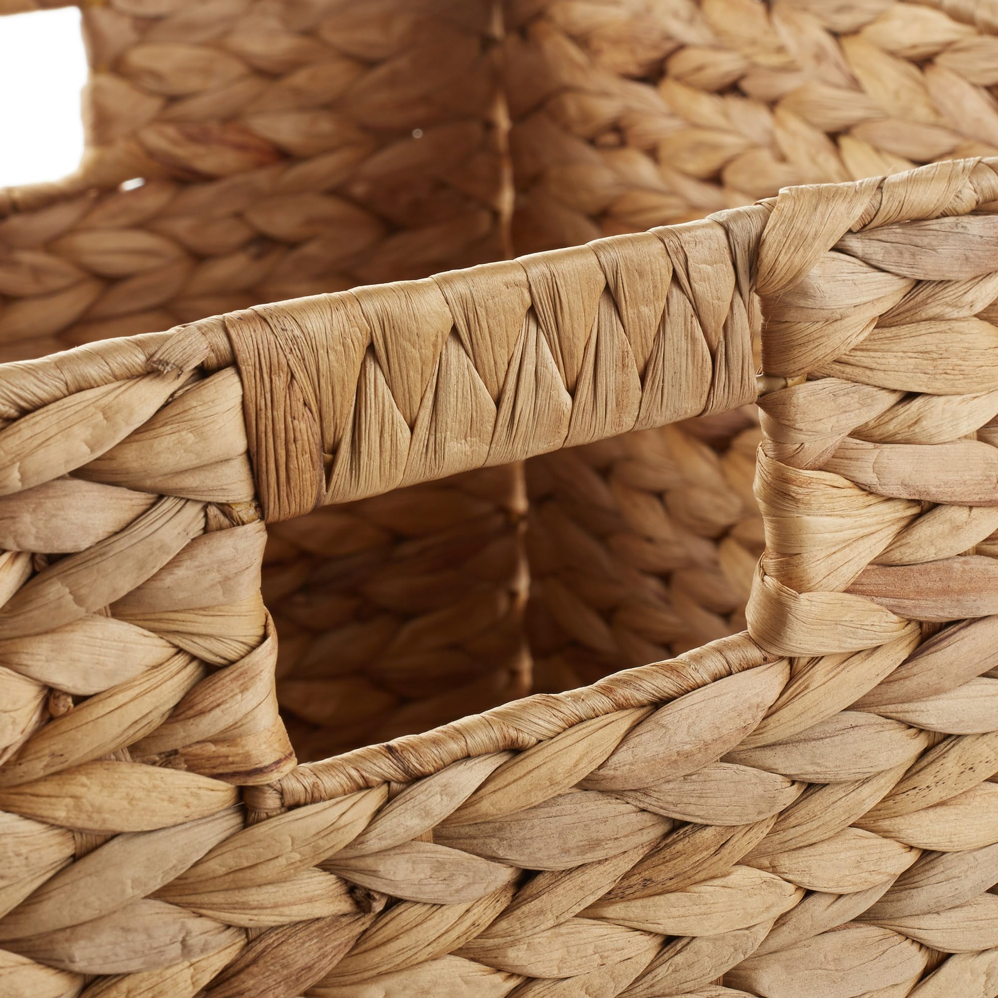 Casafield 12x12 Inch Natural Water Hyacinth Storage Baskets - Set of 6 Collapsible Woven Cube Organizers for Bathroom, Bedroom, Laundry & Pantry | Home Organization Bins for Shelves, Closet & Nursery Storage Solutions