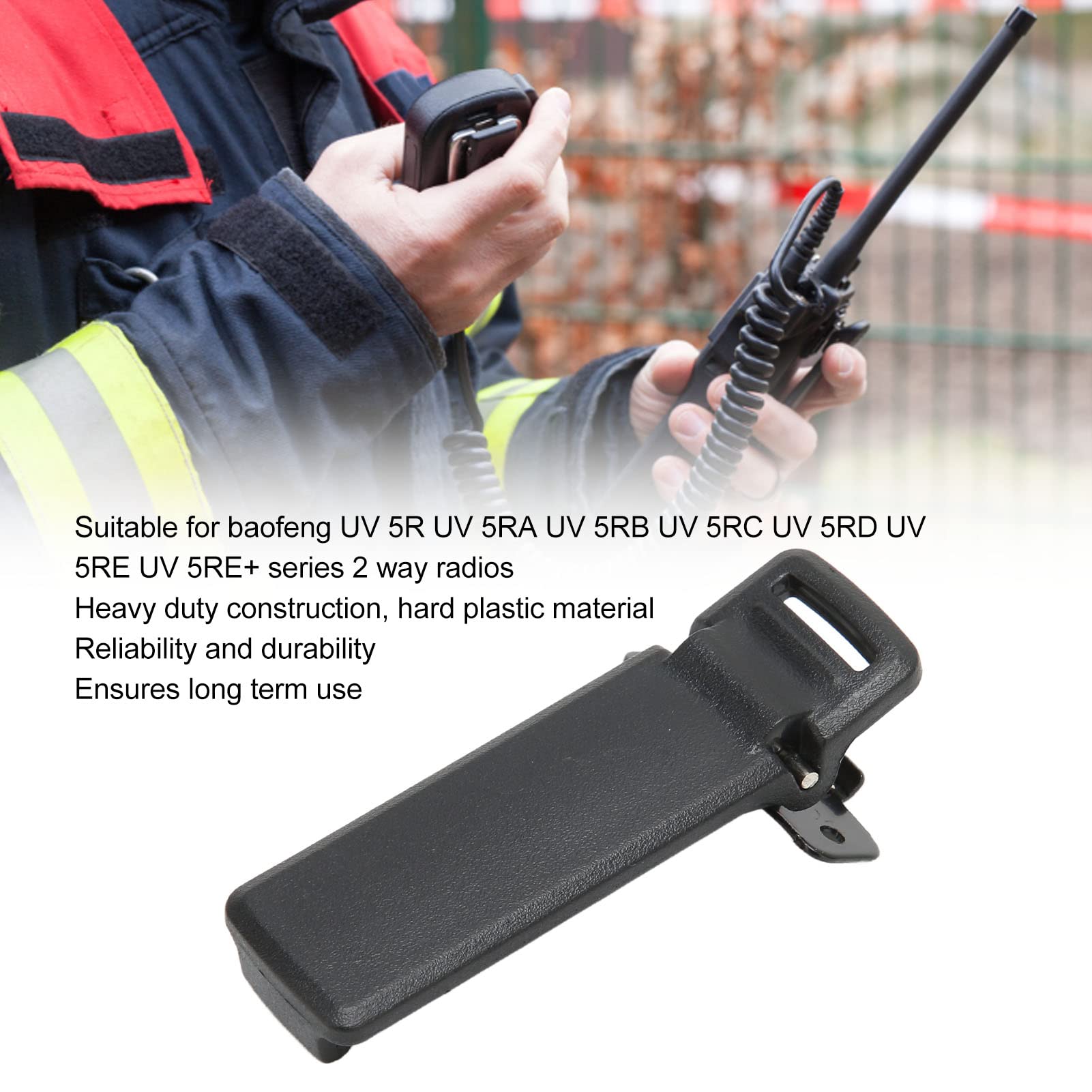 10pcs Walkie Talkie Belt Clip Replacement for Baofeng UV-5R Series - 2 Way Radio Belt Holder & Clip Accessories for Outdoor, Hiking, Security & Construction Use