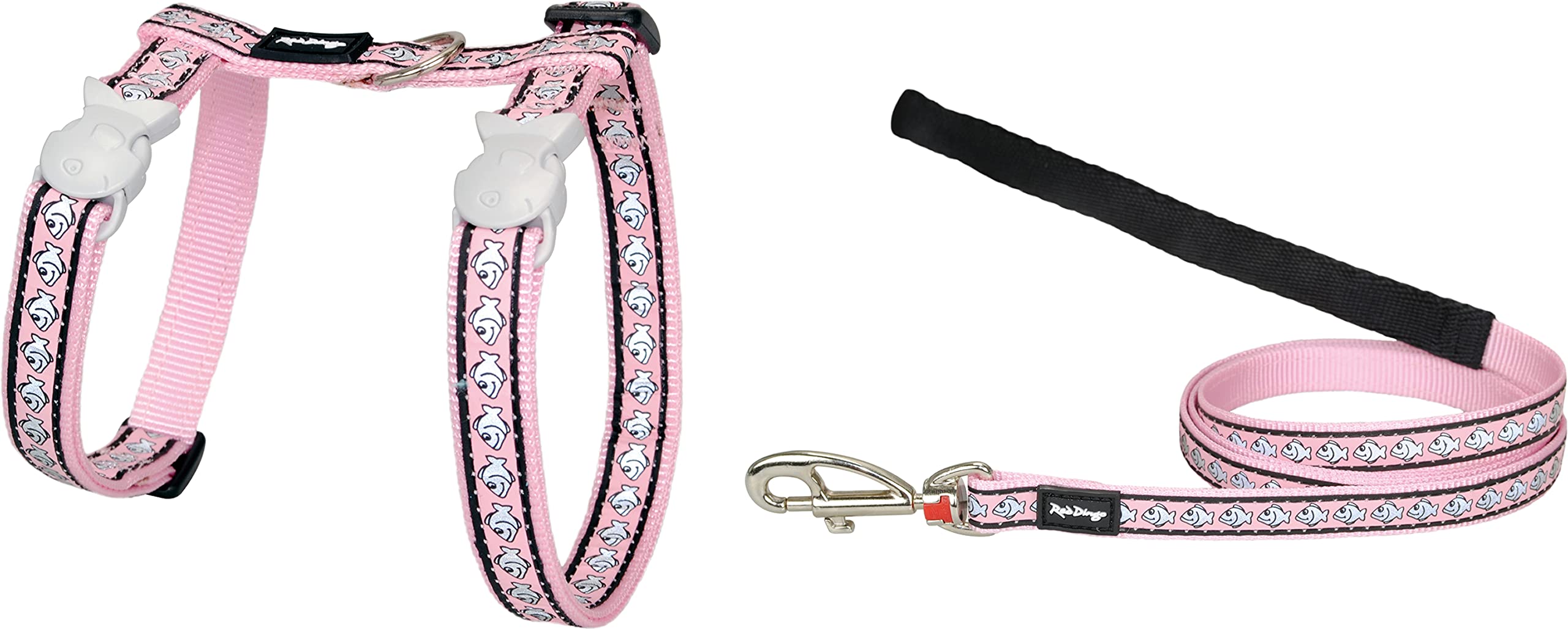 Red Dingo Reflective Cat Harness and Leash Set - High Visibility Safety Gear for Night Walks & Outdoor Adventures with Your Feline Friend