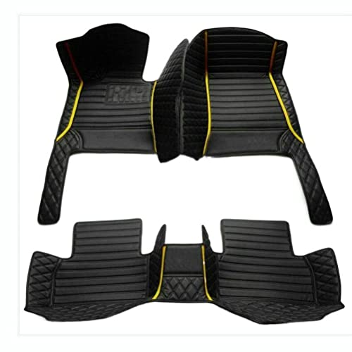 black yellow car floor mats 1