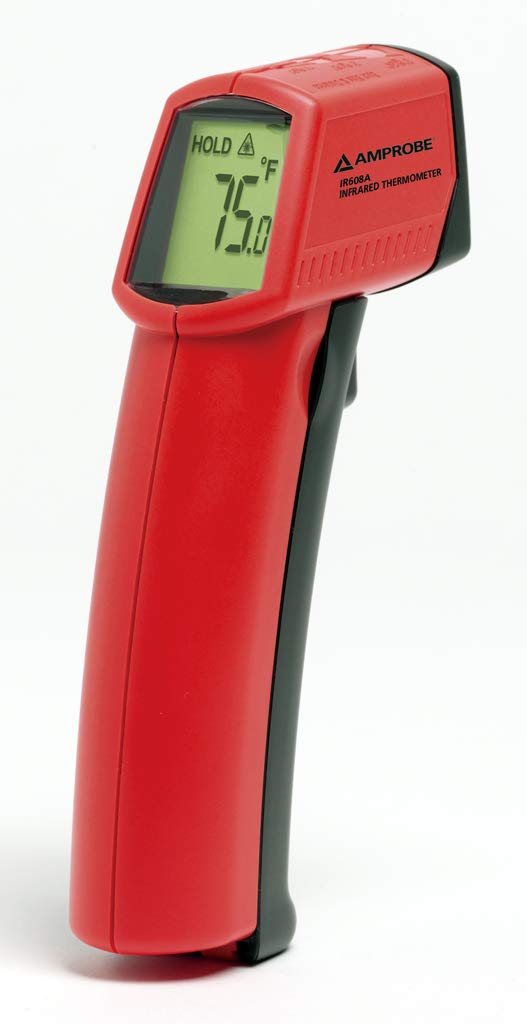 Amprobe IR608A Infrared Thermometer with Laser Pointer - Non-Contact Digital Temperature Gun for Cooking, HVAC, Automotive & Industrial Use