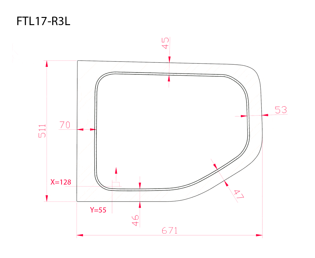 AM Auto Ford Transit 2015+ (Low Roof) Passenger Side Rear Quarter Window Replacement Part - Fits 148WB Models (FTL17 R3L P) - Perfect for Van Conversions, Camping & Fleet Vehicles