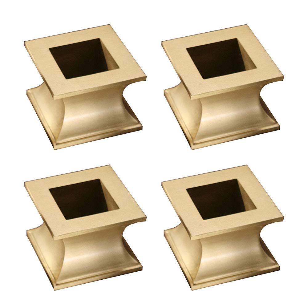 4 Pack Square Furniture Table Legs - Heavy Duty Metal Non-Slip Feet with Pure Copper Finish (49mm/108mm Height) - Perfect for Dining Tables, Desks, Coffee Tables & Home Office Furniture Protection