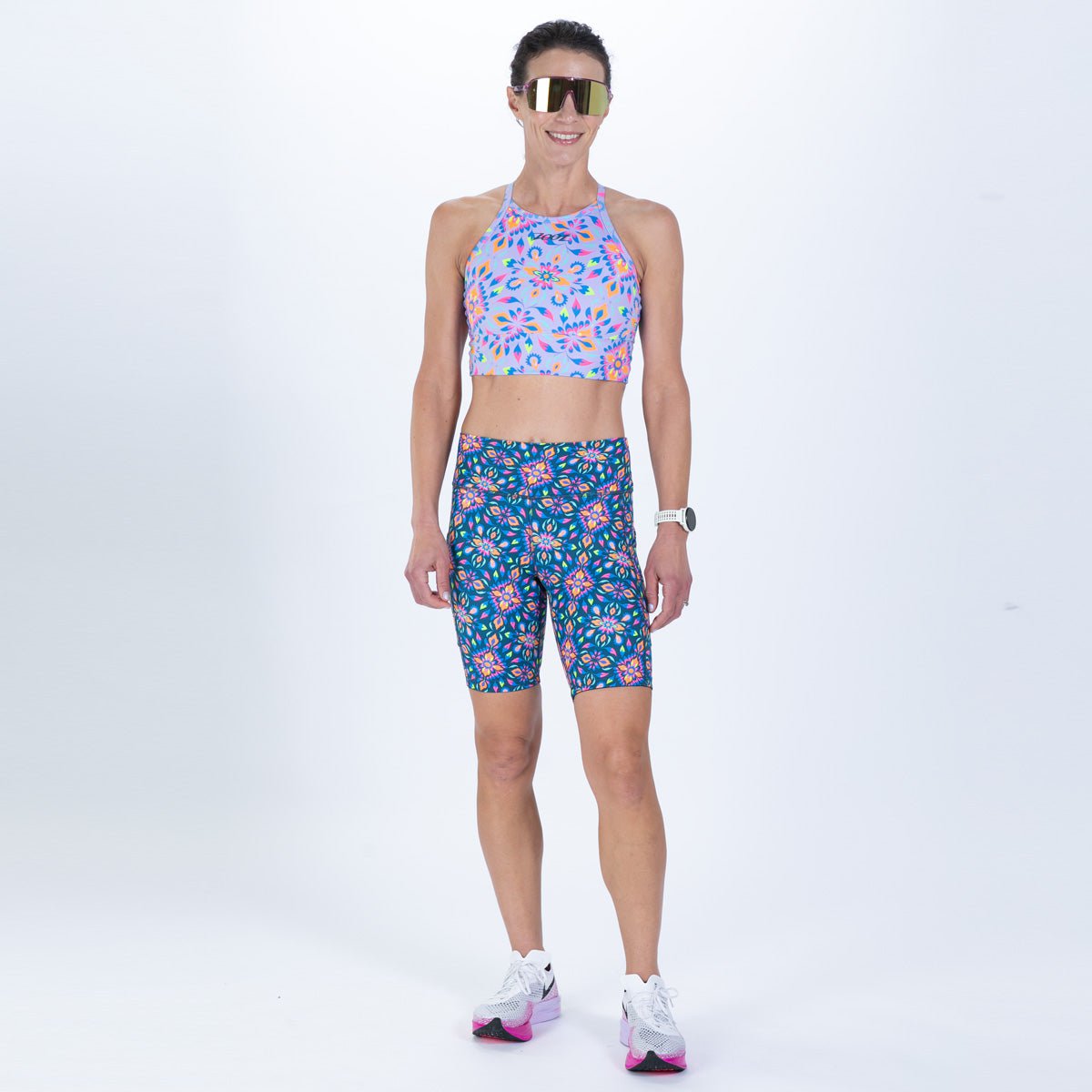 Women's Limited Edition Run 8 Pulse High Rise Running Shorts - Kaleidoscope Print | Perfect for Jogging, Gym Workouts & Yoga