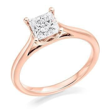 18K Gold 0.75 Carat Princess Cut Solitaire Lab Grown Diamond Ring F/VS1 - Perfect for Engagement, Wedding & Anniversary Gifts