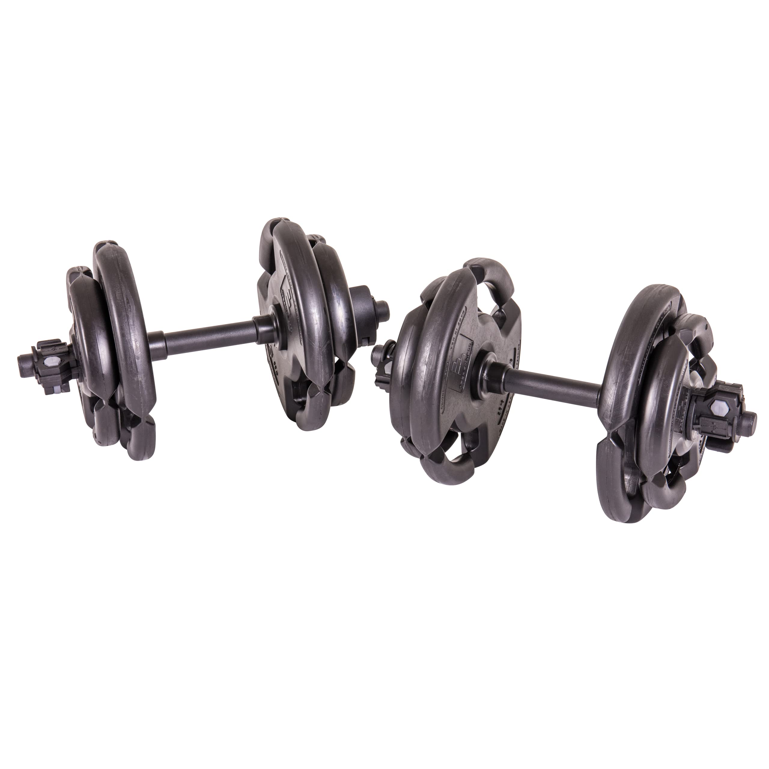 Step Fitness Adjustable Dumbbell Set - 35 lbs with Dumbbell Bars, Collars & Weight Plates for Home Gym, Strength Training & Full-Body Workouts