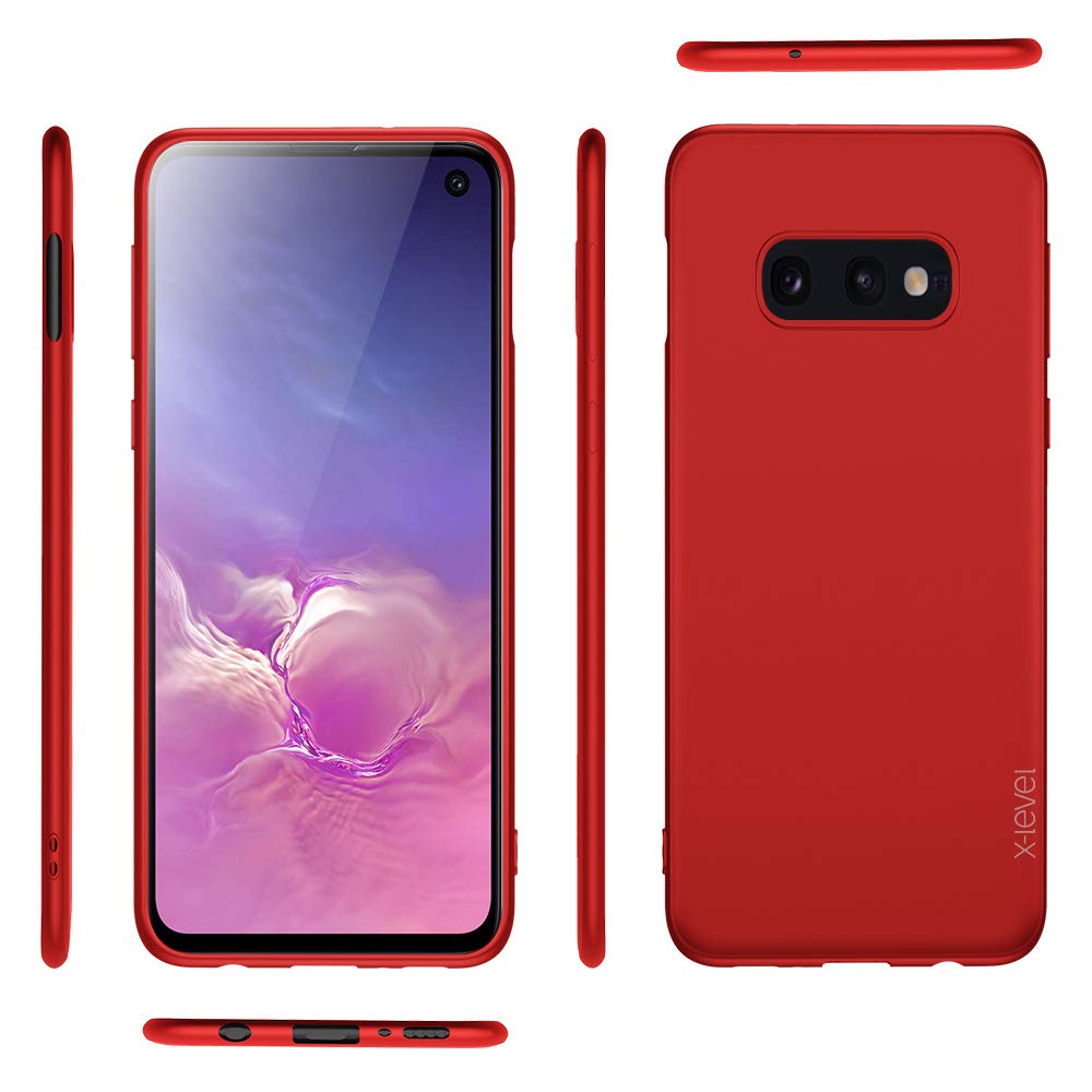 Ultra-Thin Samsung Galaxy S10e Case - Slim Fit Soft TPU Cover with Matte Finish & Enhanced Grip, Stylish Red Design for Women, Perfect for Everyday Use & Travel