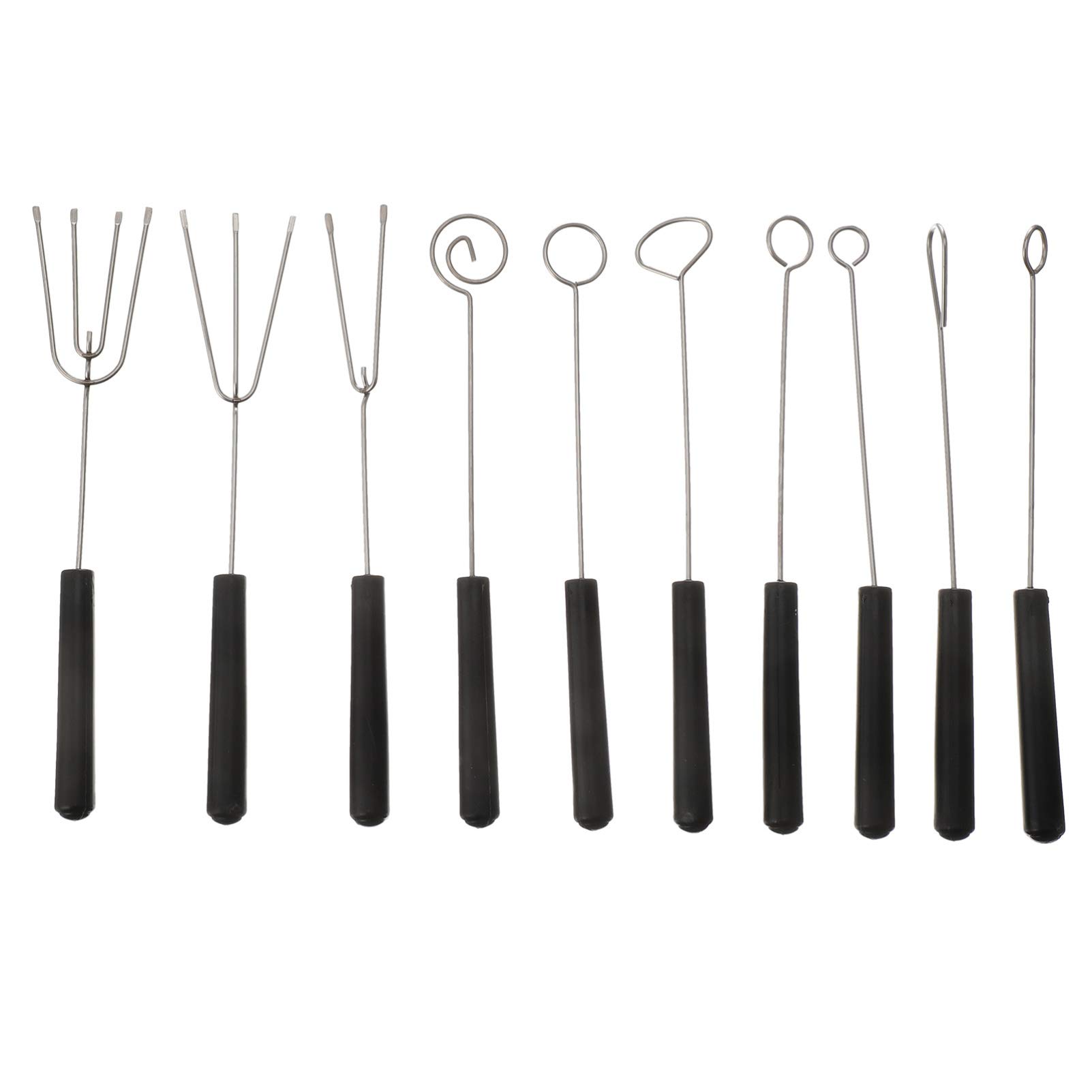 10-Piece Stainless Steel Chocolate Fondue Forks Set - Marshmallow Roasting, BBQ, Salad, Meat, Candy & Cake Dipping Tools for Baking, Parties & Outdoor Cooking