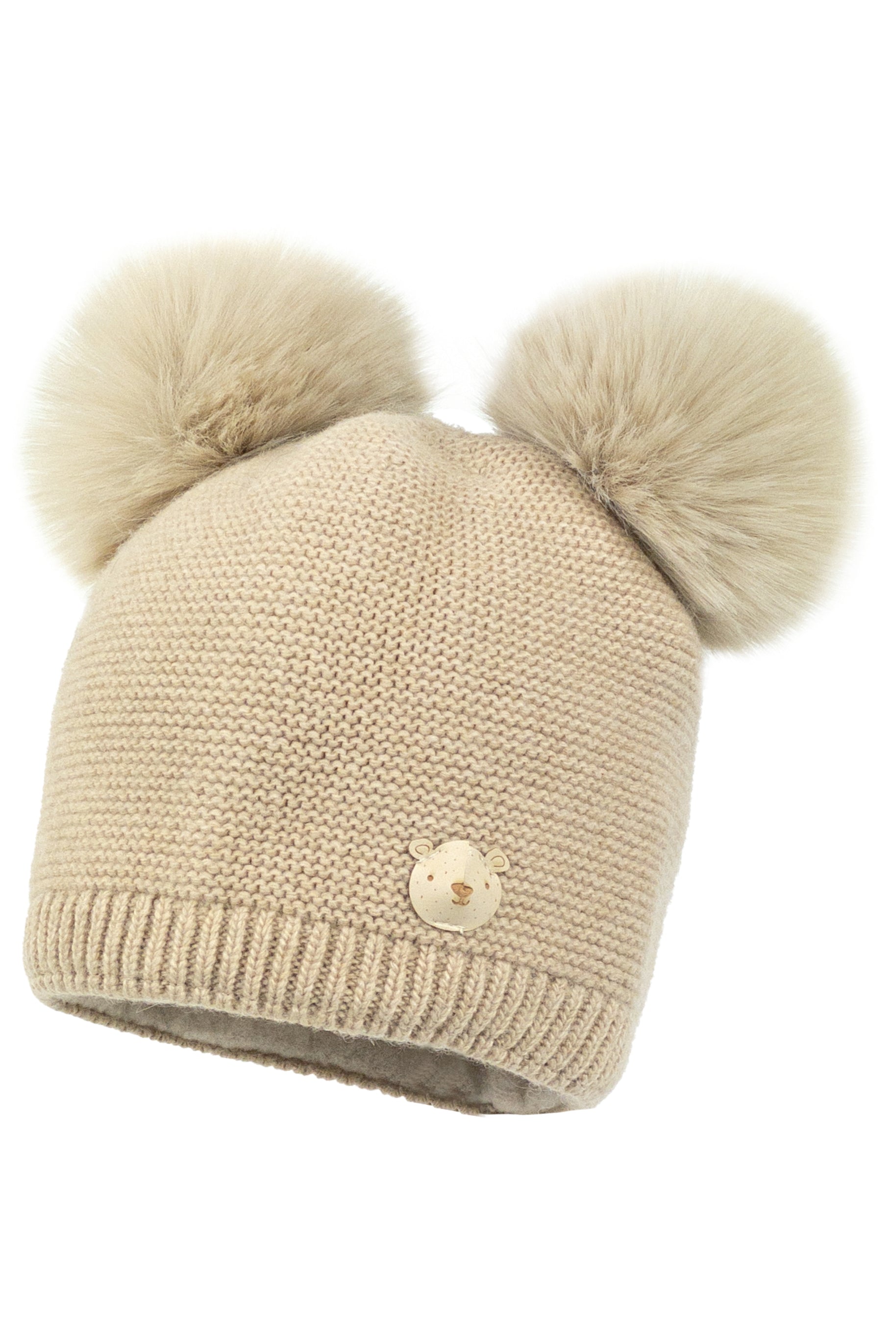Luxury Cashmere Double Faux Fur Pom Pom Winter Hat for Women - Soft Warm Beanie with Faux Fur Balls - Perfect for Cold Weather, Skiing, Snowboarding & Outdoor Activities