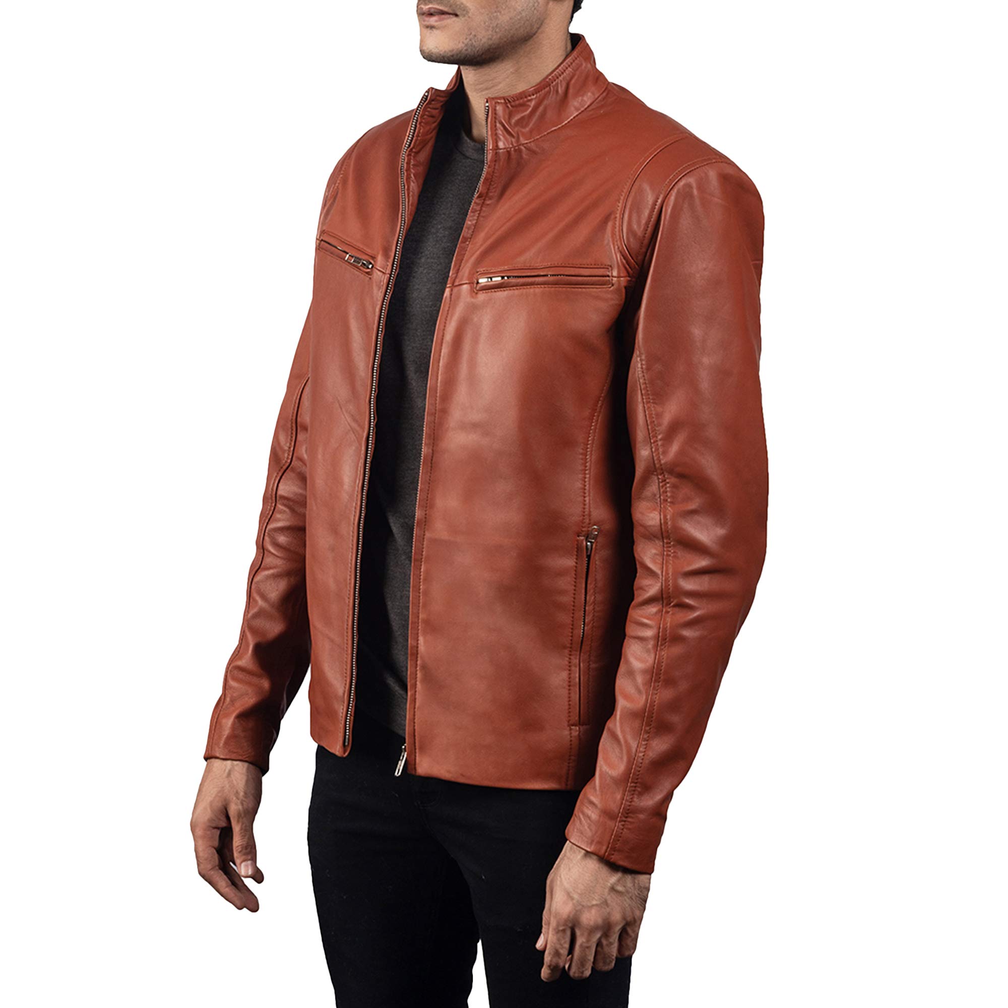Premium Genuine Leather Jackets for Men - Black & Brown Biker & Cafe Racer Style | Durable Motorcycle Jacket for Riding, Casual Wear & Outdoor Adventures