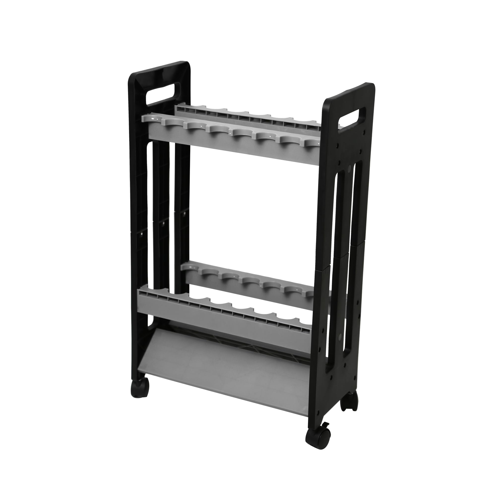 JOYWAVE 16-Slot Fishing Rod Holder with Wheels - Portable Plastic Fishing Pole Storage Rack for Garage, Boat & Outdoor Use - Ideal for Organizing Fishing Gear at Home or On-The-Go
